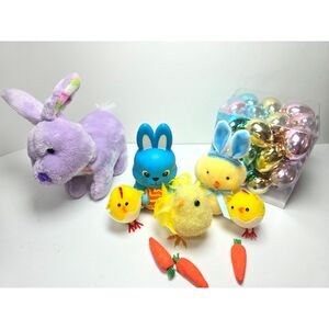 Easter Toys Basket Making Supplies Lot of 10 Chicks Bunnies Eggs Carrots Create